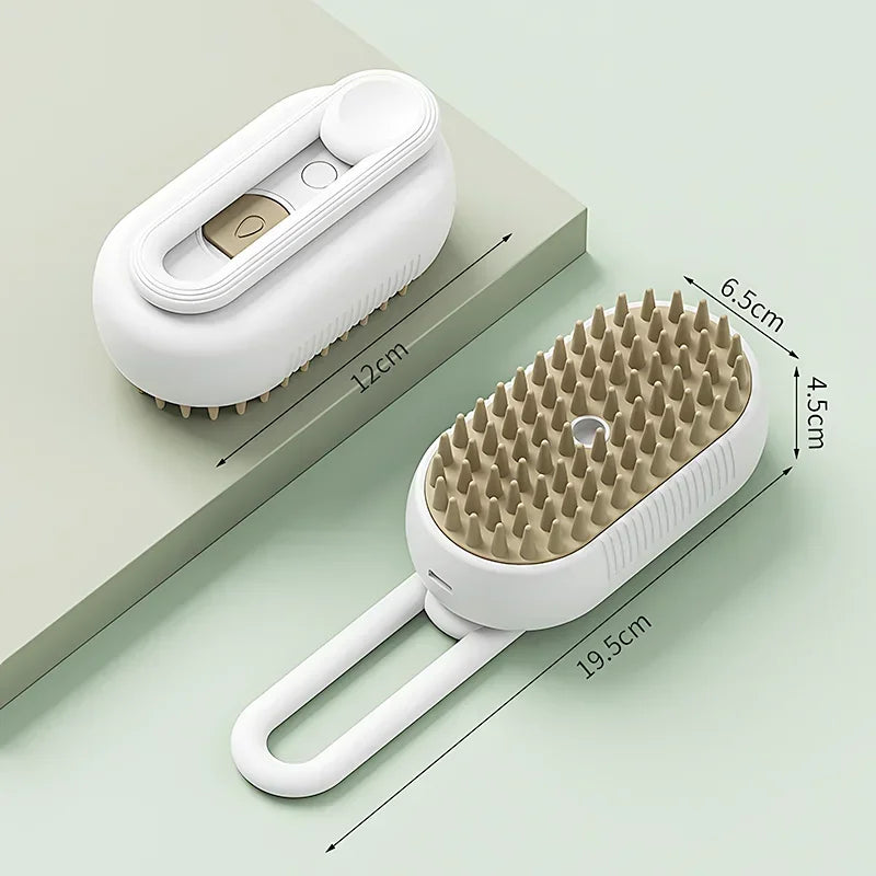 3-in-1 Pet Steam Brush – Grooming Spray & Hair Removal Comb for Cats and Dogs