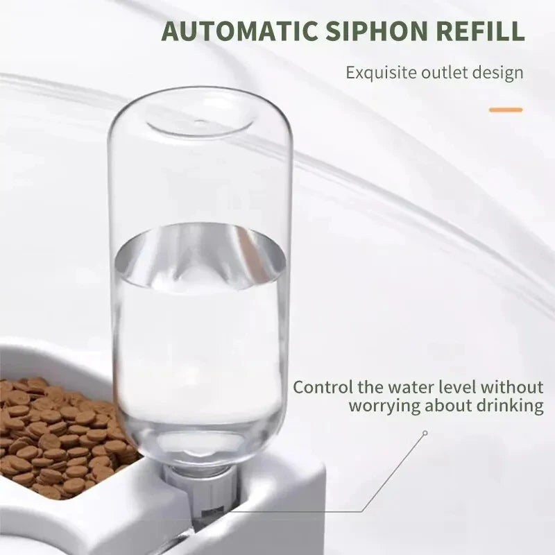 Water dispenser compartment of dual-use pet bowl