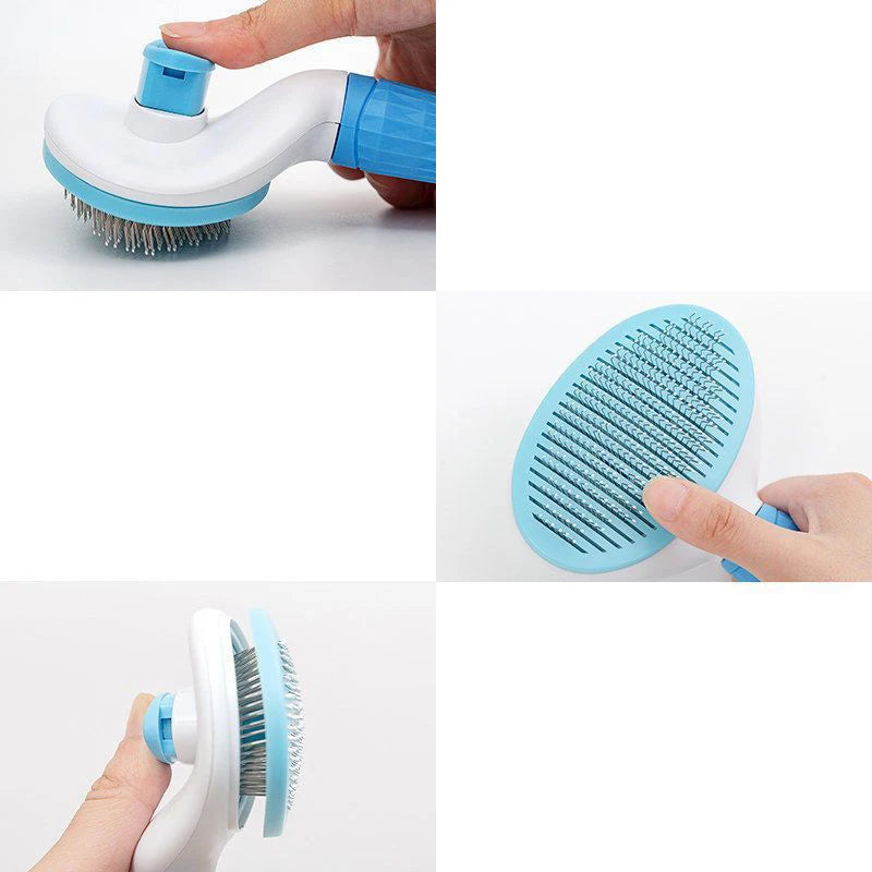 Ergonomic handle of grooming comb for comfortable grip