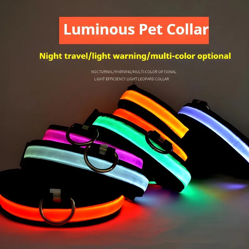 Dog collar nylon LED