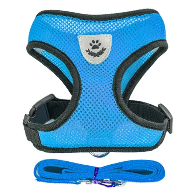 Size chart for pet harness leash set