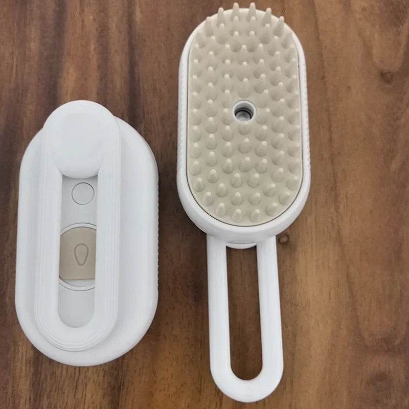 Detangling Steam Brush for Pets – White Color

