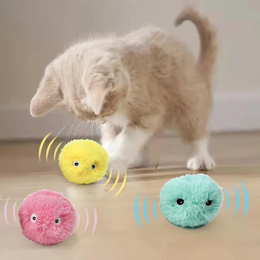 Electric catnip plush toy, touch-activated and squeaky

