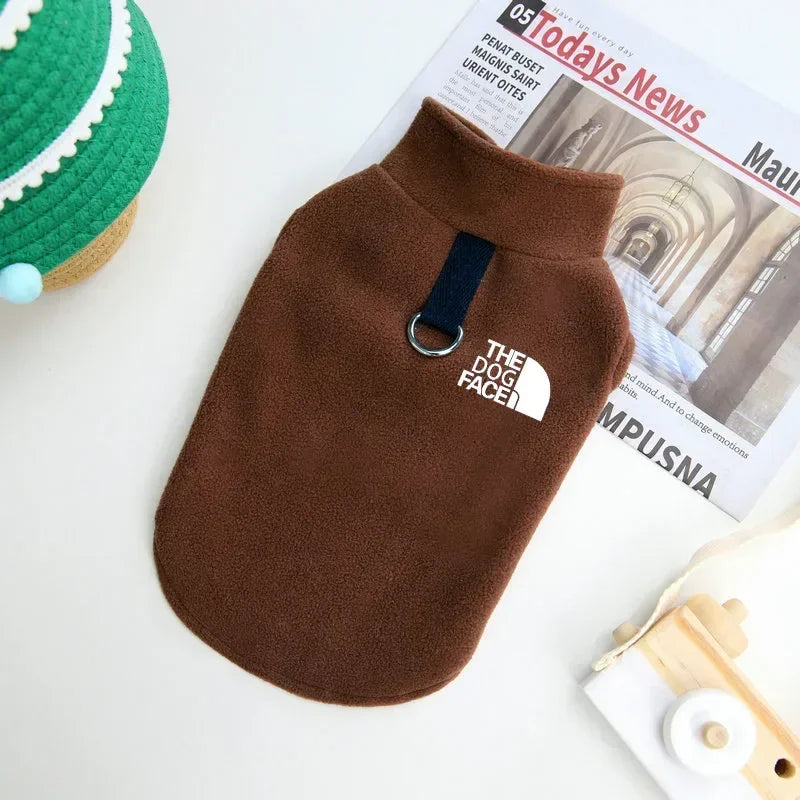 Fleece winter dog sweater vest for small breeds, soft and warm
