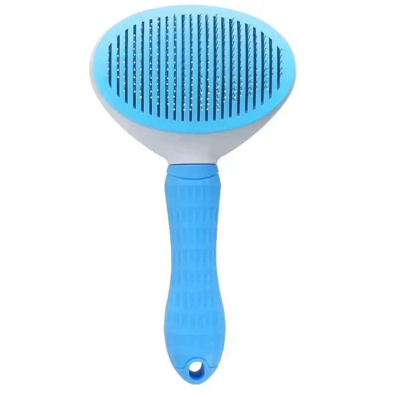 Pet hair collected on brush before cleaning
