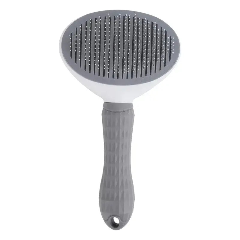 Pet hair collected on brush before cleaning