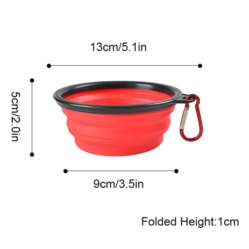 Collapsed portable pet bowl for easy storage
