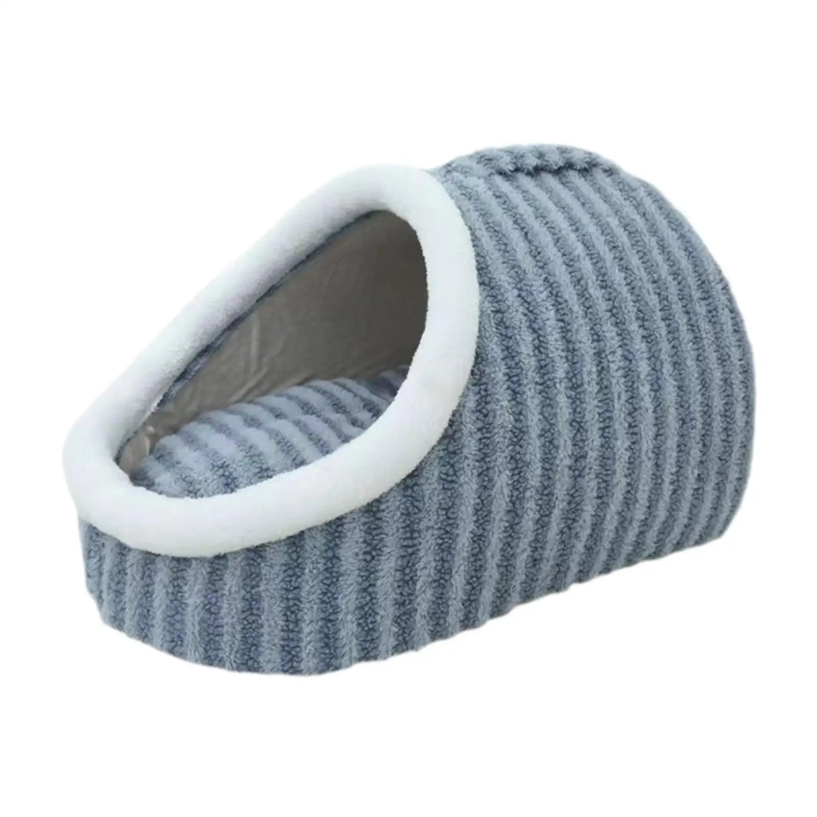 Pet house bed folded flat for compact storage
