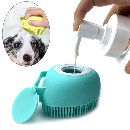 Silicone pet bath massage gloves for dog and cat grooming

