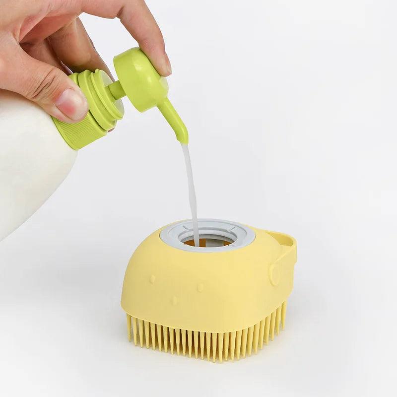 Top view of silicone pet grooming gloves



